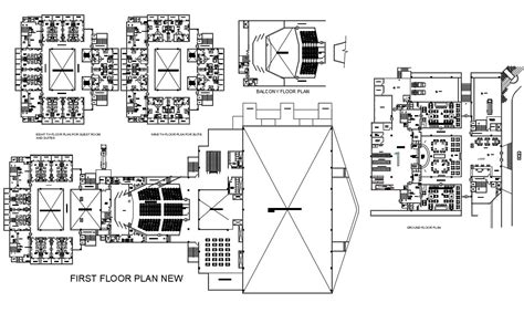 Convention Hall Plan CAD File Download - Cadbull