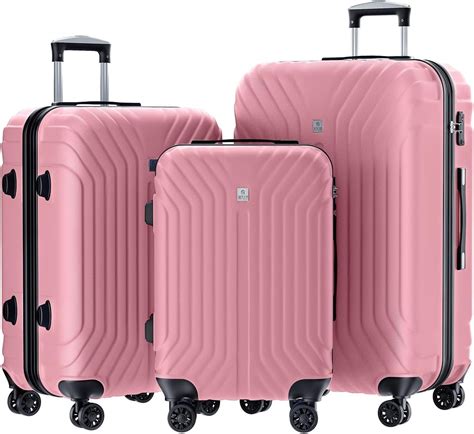 Anyzip Luggage Sets Expandable Pc Abs 3 Piece Set Durable Suitcase With Spinner Wheels Tsa Lock