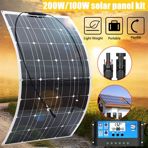 2pcs 200w 100w Flexible Solar Panel 12v 24v Solar Charge Battery Solar Panel Kit 30a Controllerpng