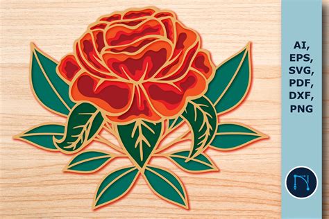 Layer Laser Cut Rose For Decor Svg Graphic By Ngised · Creative Fabrica