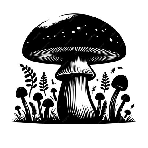 Premium Vector Mushroom Silhouette Vector Illustration On White