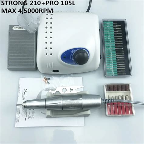 New Arrival Strong 210 Pro 105 105l Handpiece 65w 45000rpm Nail Drills