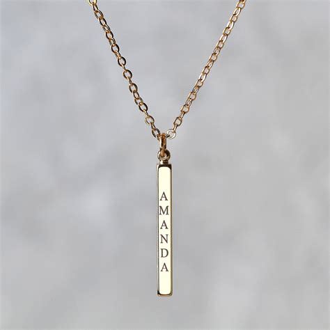 Personalized Bar Necklace Baby Name Necklace Personalized Etsy