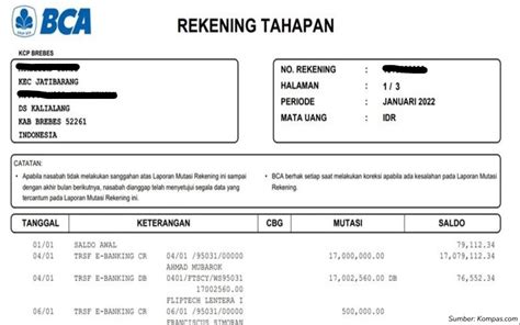 Contoh Rekening Koran Berbagai Bank Bri Mandiri Dan Lainnya