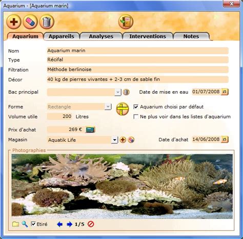 Fiche De Saisie D Un Aquarium Marin Ou R Cifal