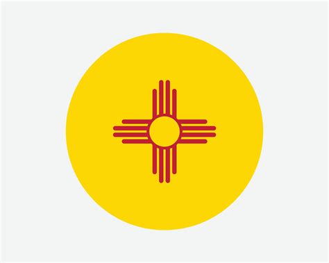 Nuevo Mexico Estados Unidos Redondo Estado Bandera Nuevo M Jico