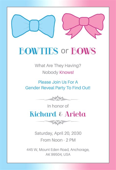 Gender Reveal Invitation Templates Design Ideas Tips