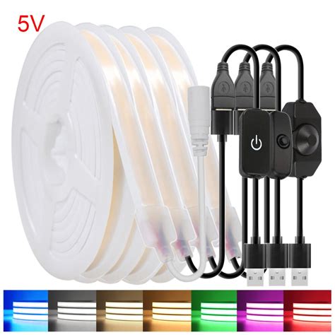 V Cob Led Strip Neon Light Usb Power Waterproof Silicone Tube Lamp