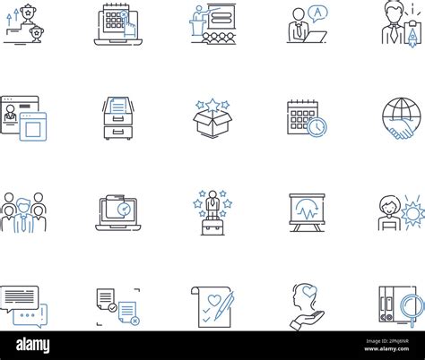 Business Analytics Line Icons Collection Data Insights Metrics