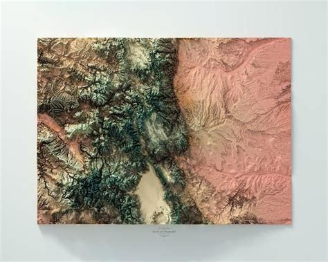 Colorado Hipsometric Tint 9 Etsy Relief Map Unique Artwork Places