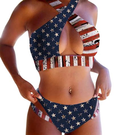 LowProfile Bikini Sets For Women 2 Piece Swimsuits Independence Day 4th