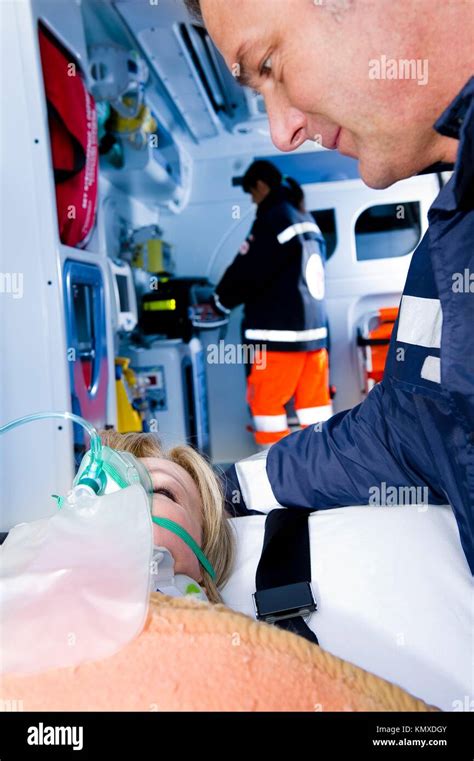 Paramedics With Patient Stock Photo Alamy