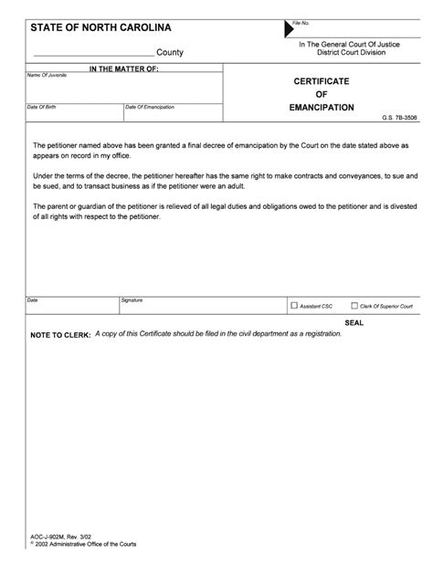 Date Of Emancipation Form Fill Out And Sign Printable PDF Template