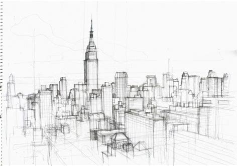 Pencil Drawing New York Skyline - pencildrawing2019