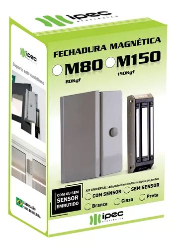 Fechadura Magnetica 80kgf M80 Eco Cinza A2351 Ipec Parcelamento Sem Juros