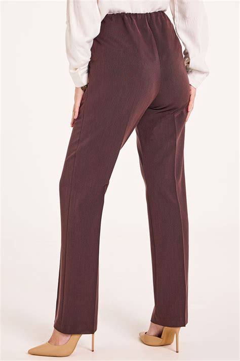 Elasticated Waist Straight Leg Trousers Bonmarché