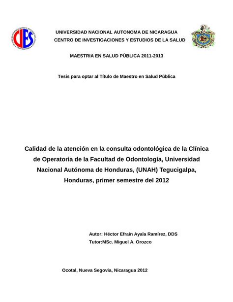 Pdf Calidad De La Atenci N En La Consulta Odontol Gica De La