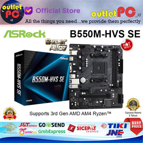 Promo ASROCK Motherboard B550M-HVS SE B550M HVS mATX DDR4 AM4 AMD Mobo 550 Cicil 0% 3x - Kota ...