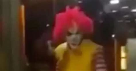 Killer Ronald Mcdonald Clown Lurks Outside Fast Food Restaurant And