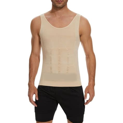 Fitvalen Mens Compression Undershirts Slimming Body Shaper Belly