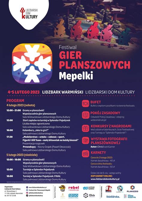 Festiwal Gier Planszowych Mepelki Lidzbark Warmi Ski Made In