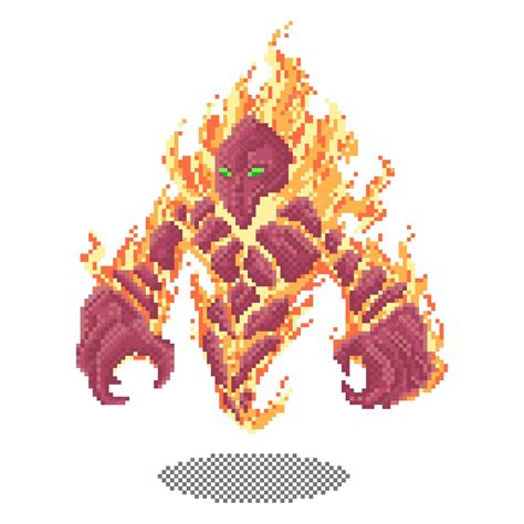 2d Pixel Art Mini Golem Sprites By Elthens Pixel Art Shop Images