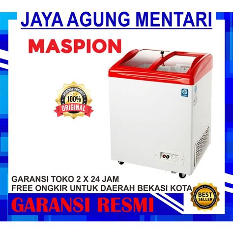 Jual Chest Freezer Box Maspion Ufh C Sliding Kaca Liter Ufh C