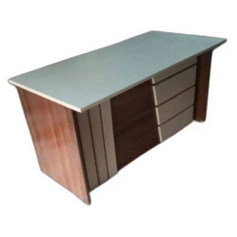 Teak Wood Rectangular Modular Wooden Office Table With Storage At Rs