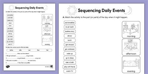 Sequencing Events in Chronological Order KS1 Worksheet - Worksheets Library