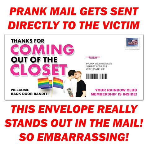 Coming Out Of The Closet Prank Envelope Letter 100 Anonymous Sent Directly To Your Friends