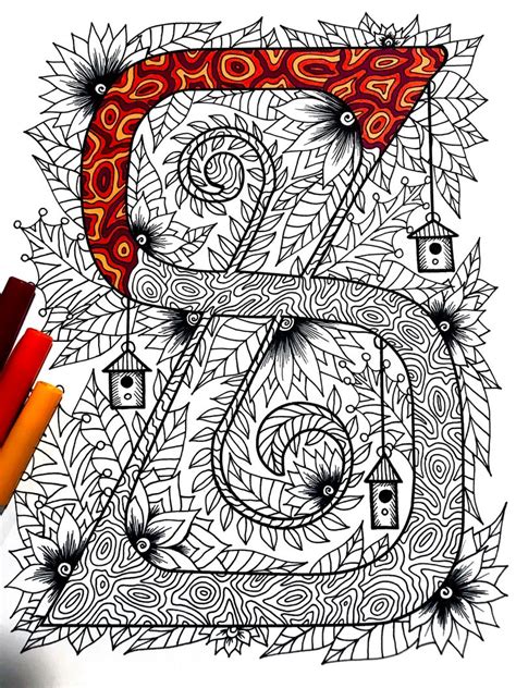 Letter S Coloring Page Inspired By The Font Penelope Etsy