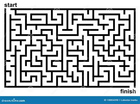 Simple Black And White Maze Stock Vector Illustration Of Maze Path