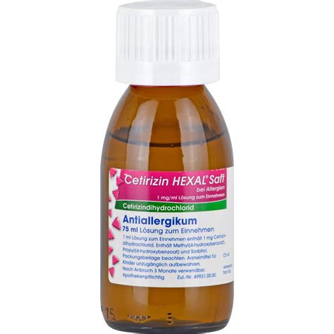 Cetirizin Hexal Saft Bei Allergien Ml Gegen Juckreiz Allergie