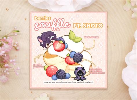 Cute Vtubers Shoto Shylily Ironmouse Bao Food Crepe Art Prints Etsy