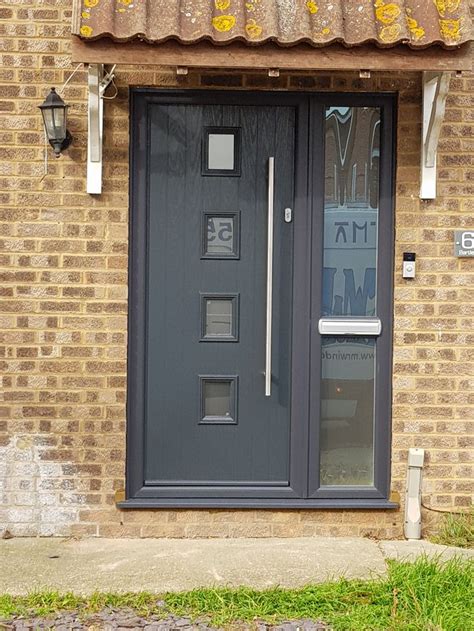 Anthracite Grey Composite Door With Glazed Side Panel