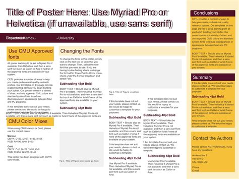 Free Printable Research Poster Templates Word Pdf Portrait 48x36