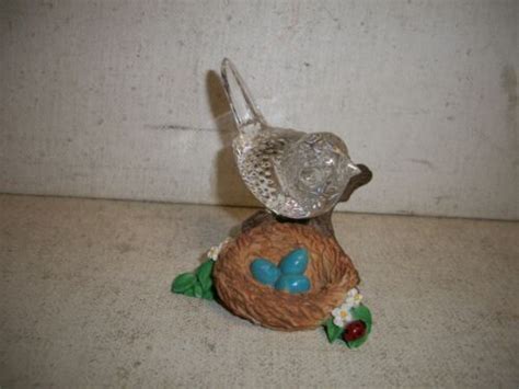 Waterford Crystal Bird On Nest With Eggs On Ladybug Ebay