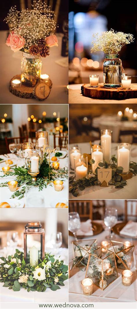 Rustic Simple Wedding Reception Table Decorations Ideas