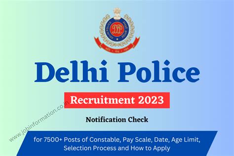 Delhi Police Recruitment 2023 Online Apply For 7500 Posts Of Constable