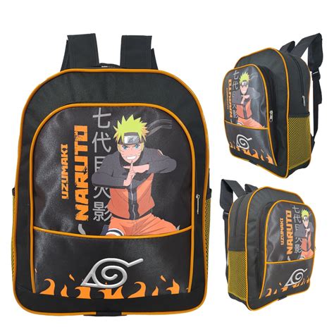 Mochila Escolar Infantil Grande Uzumaki Naruto Preto Amarelo Shopee