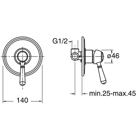 Cristina Classic Lines Art Elite Wall Mounted Shower Mixer Cristina