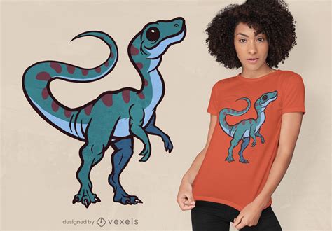 Descarga Vector De Lindo Diseño De Camiseta De Dinosaurio Compsognathus