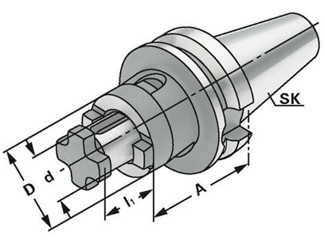 Trzpień frezarski uniwersalny BT50 d 40mm A 70mm MAS 403 BT AD B