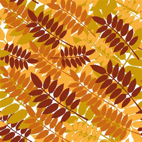 Premium Vector Pattern Vector Bright Autumn Rowan Leaves