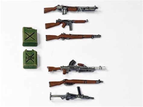 Allied Weapons Set--six weapons and two U.S. Jerry Cans - DD290 - Metal ...