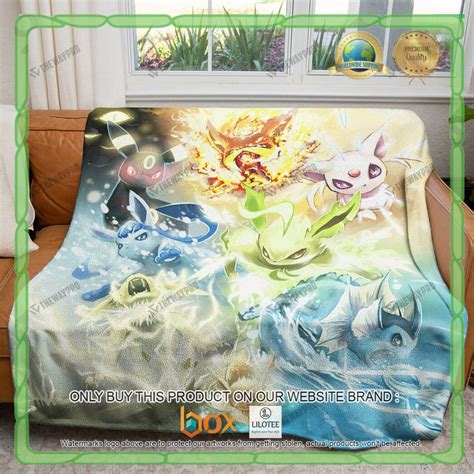 HOT Eevee Evolution Pokemon Anime Blanket Shower Curtain Boxbox Branding Luxury T Shirts