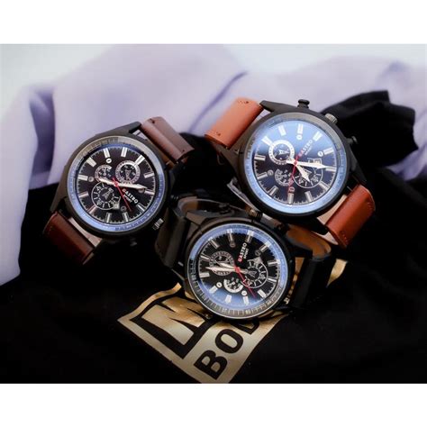 Jual Wbs Jam Tangan Chrono Pria Murah Gastro Leather Premium Kulit