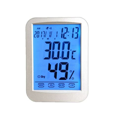 Digital Display Touch Screen Hygrometerluminous Household Thermometer Clock Temperature And