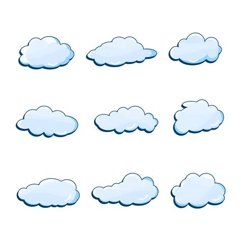 Premium Vector | Blue cloud vector set design