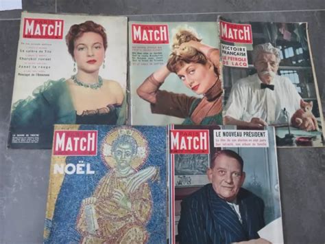 LOT DE 10 anciens PARIS MATCH années 50 en bon état lot 2 EUR 18 00